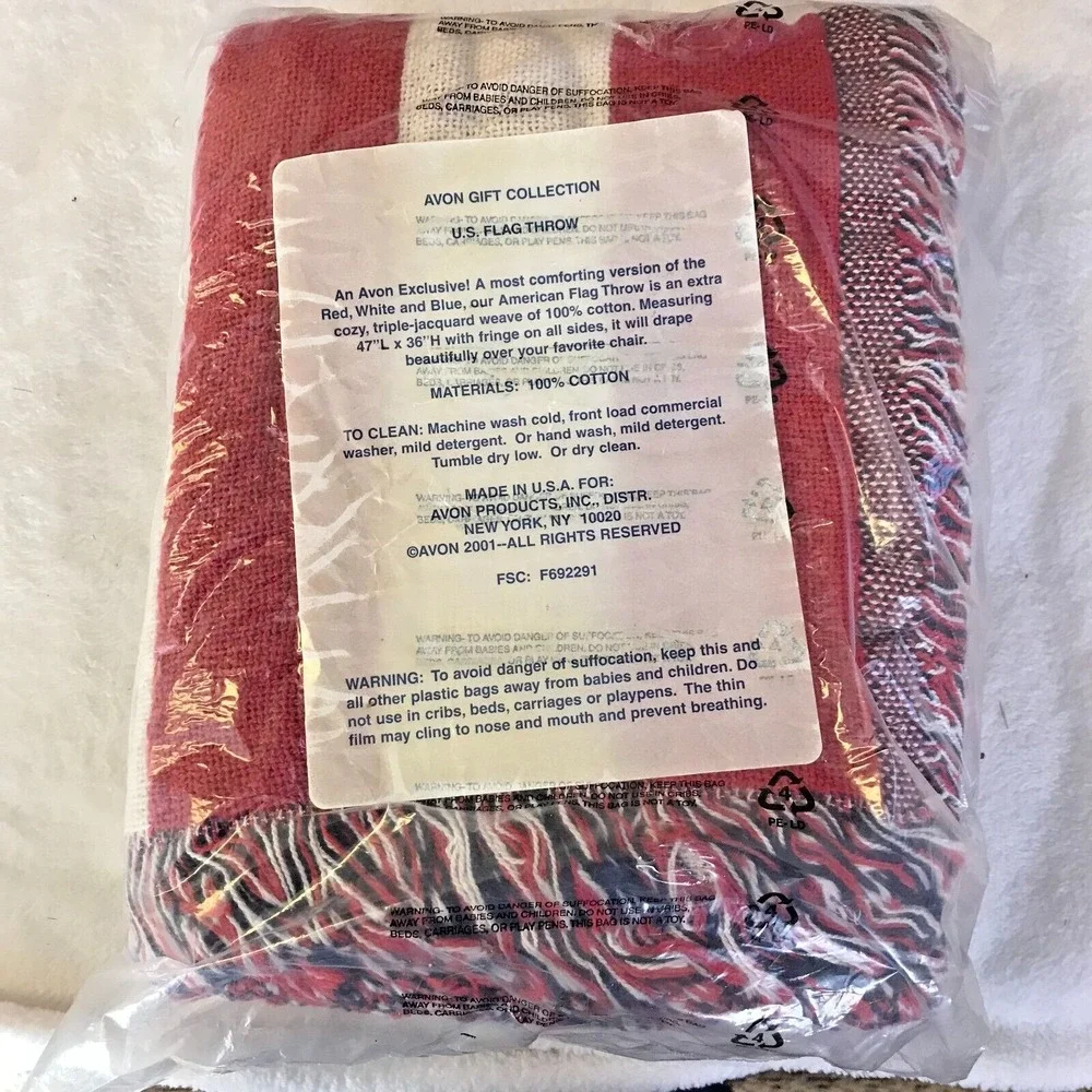 Avon vintage flag throw 47in x 36 in from 2001